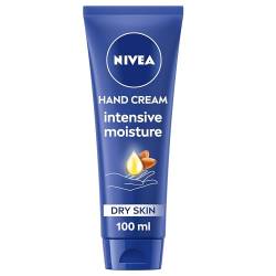 NIVEA Intensive Feuchtigkeit Handcreme (100ml), pflegende Handcreme mit Mandelöl und Sheabutter, täglich intensiv feuchtigkeitsspendende Handlotion für trockene Hände von NIVEA