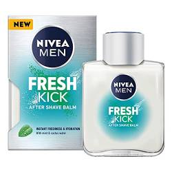 NIVEA MEN Fresh Kick After Shave Balsam (100 ml), erfrischende After Shave Lotion, Männer Hautpflege, After Shave Balsam mit Minze und Kaktuswasser von NIVEA