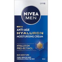 NIVEA MEN Hyaluron Anti-Age Anti-Faltencreme mit Hyaluronsäure für Männer 50ml von NIVEA