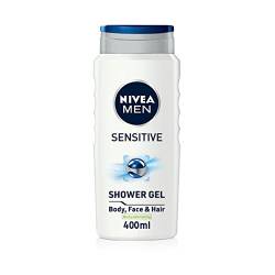 NIVEA MEN Sensitive Duschgel 6er Pack (6 x 400 ml), Alkoholfreies Duschgel für empfindliche Haut, Sanftes Duschgel für Männer, Duschgel für gereizte Haut von NIVEA