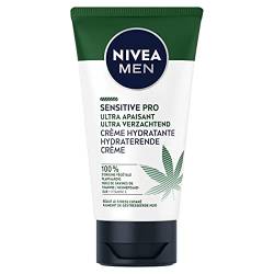 NIVEA MEN Sensitive Pro Ultra Beruhigende Gesichtscreme (1 x 75 ml), Gesichtscreme mit Bio-Hanföl, feuchtigkeitsspendende und beruhigende Männerpflege mit veganer Formel von NIVEA