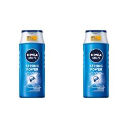 NIVEA MEN Strong Power Shampoo, kräftigendes Haarshampoo ohne Silikone und Mikroplastik, Männer Shampoo mit Meeresmineralien und pH-optimierter Formel (250 ml) (Packung mit 2) von NIVEA