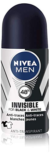 NIVEA Men Deodorant-Kugel Invisible for Black & White Power (50 ml), Deodorant für Männer gegen weiße und gelbe Fingerabdrücke, Anti-Transpirant, 48 Stunden von NIVEA