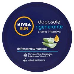 NIVEA SUN Intensive regenerierende After-Sun-Creme 300 ml, Körpercreme nach der Sonne mit Bio-Aloe Vera, Hyaluronsäure und Vitamin E, feuchtigkeitsspendende und erfrischende Körpercreme von NIVEA