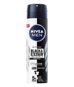Nivea MEN Black & White Invisible Original Herren-Lufterfrischer Spray, 6er Pack x 150 ml, Anti-Halone, Anti-Atmungsaktiv, Frische für 48 H von NIVEA