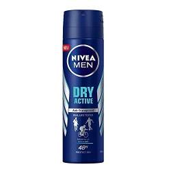 Nivea MEN Dry Active Deo Spray Antitranspirant mit starkem und zuverlässigem Deo-Schutz, Deodorant mit 48h Schutz, 150 ml von NIVEA