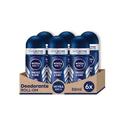 Nivea MEN Protect & Care Roll-On Antitranspirant Deodorant 6 x 50 ml, Herren Deodorant mit 0% Alkohol, Deo Roll mit NIVEA MEN Care Complex, reguliert die Atmungsaktivität für 48h von NIVEA