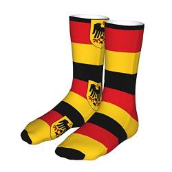 NIXNUT Herren- und Damen-Socken mit Deutschland-Flagge, Nationalemblem, warm, gemütlich, cool, bunt, ausgefallen, lustig, lässig, gekämmte Baumwollsocke, Schwarz , One size von NIXNUT