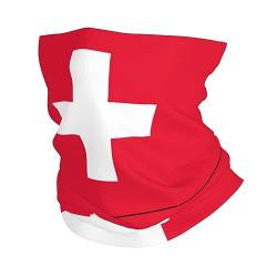 NIXNUT Sport Kopftuch Schweizer Flagge Eisseide Outdoor Multifunktionstuch Stirnband Elastisch Schlauch Hals Atmungsaktiv UV-Schutz, weiß, One size von NIXNUT