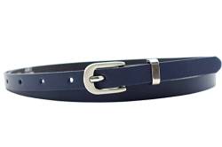 NK Belt GmbH Damen Ledergürtel aus Rindsleder, Made in Germany, Anzug Jeans Gürtel 12mm schmal #MR-19 (Blau, 115cm Gesamtlänge 130cm) von NK Belt GmbH