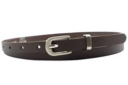 NK Belt GmbH Damen Ledergürtel aus Rindsleder, Made in Germany, Anzug Jeans Gürtel 12mm schmal #MR-19 (Braun, 85cm Gesamtlänge 100cm) von NK Belt GmbH