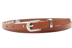 NK Belt GmbH Damen Ledergürtel aus Rindsleder, Made in Germany, Anzug Jeans Gürtel 12mm schmal #MR-19 (Cognac, 135cm Gesamtlänge 150cm) von NK Belt GmbH