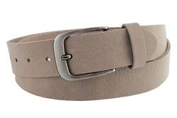 NK Belt GmbH Echter Ledergürtel aus Veloursleder, Made in Germany, Anzug Jeans Gürtel 38mm #VL-18 (Grau, 125cm Gesamtlänge 140cm) von NK Belt GmbH