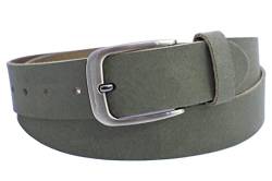 NK Belt GmbH Echter Ledergürtel aus Veloursleder, Made in Germany, Anzug Jeans Gürtel 38mm #VL-18 (Grün, 90cm Gesamtlänge 105cm) von NK Belt GmbH