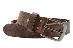 NK Belt GmbH Handgemachter Herren Ledergürtel aus Büffelleder braun, Made in Germany, Anzug Jeans Gürtel 38mm #HB-02 (135cm Gesamtlänge 150cm) von NK Belt GmbH