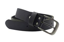 NK Belt GmbH Herren Ledergürtel aus Büffelleder schwarz, Made in Germany, Anzug Jeans Gürtel 38mm breit #BR-01 (105cm Gesamtlänge 120cm) von NK Belt GmbH