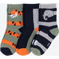 Jungen-Socken mit Tier-Design, 3er-Pack von NKD