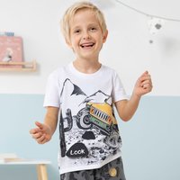 Jungen-T-Shirt mit Geländewagen-Frontaufdruck von NKD