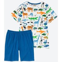 Kinder-Jungen-Schlafanzug mit Tier-Motiven, 2-teilig von NKD