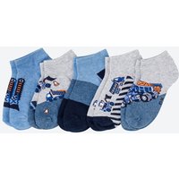 Kinder-Jungen-Sneaker-Socken mit Baustellen-Motiv, 5er-Pack von NKD