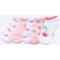 Kinder-Mädchen-Sneaker-Socken mit Früchte-Motiven, 5er-Pack von NKD