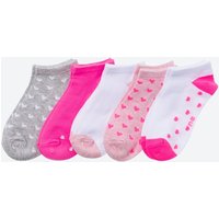 Kinder-Mädchen-Sneaker-Socken mit Herz-Design, 5er-Pack von NKD