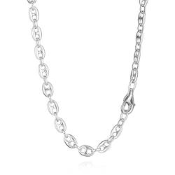 NKlaus 45cm Kaffeebohnenkette 925 Silber elegante Halskette Breite: 4,4mm Collier 11,22g schwer 10061 von NKlaus