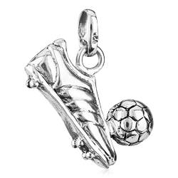 NKlaus 925 Silber Fußball Amulett Talisman Kettenanhänger Fußball-Schuh mit Ball 5mm 3672 von NKlaus