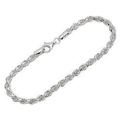 NKlaus Armband 925 Sterling Silber 19cm Kordelkette geschliffen Damen Armbandkette fein 12792 von NKlaus