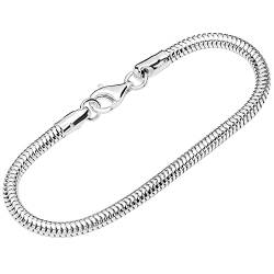 NKlaus Armband 925 Sterling Silber 19cm Schlangenkette rund Unisex designer Armkette 12059 von NKlaus