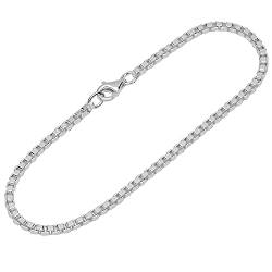 NKlaus Armband 925 Sterling Silber 19cm Venezianerkette diamantiert Damen Armkette fein 12495 von NKlaus