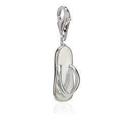 NKlaus Damen Charm-Anhänger Flip Flop 925 Silber 16x7mm Schmuck für Bettelarmband 13194 von NKlaus