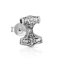 NKlaus Einzel 10x8mm Thor Hammer Ohrstecker Keltisch 925 Sterling Silber Schmuck 4335 von NKlaus