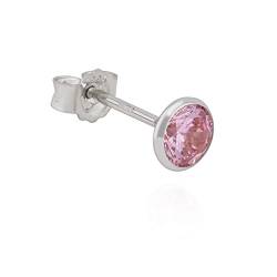 NKlaus Einzel Kelch Ohrstecker 925 Silber anlaufgeschützt 5mm Zirkonia Rose Ohrring 11217 von NKlaus