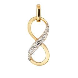 NKlaus Infinity 16x7mm Kettenanhänger 585 Gelbgold Zirkonia weiß Gold Schmuckanhänger 8885 von NKlaus