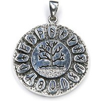 NKlaus Kettenanhänger 925 Silber Wikinger Runen Baum des Lebens Talisma, 925 Sterling Silber Silberschmuck für Damen von NKlaus