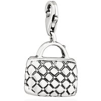 NKlaus Kettenanhänger Damen Charm-Anhänger Shopping Handtasche 925 Silber antik 16x14mm Silb von NKlaus