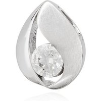 NKlaus Kettenanhänger Kettenanhänger Tropfen Zirkonia weiß 925 Silber teilmatt 10x8mm Damen von NKlaus