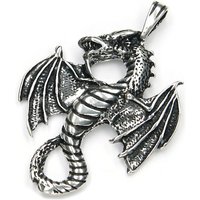 NKlaus Kettenanhänger Wikinger Drache Talisman 4,7cm Silber 925 Kettena, 925 Sterling Silber Silberschmuck für Damen von NKlaus