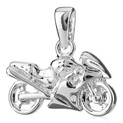 NKlaus Motorrad Biker Amulett 925 Silber 19x11mm Herren Kettenanhänger für Halskette 3021 von NKlaus