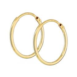 NKlaus PAAR HERREN Creolen ECHT GOLD 333 Ohrring Ohrschmuck Ohrhänger 17,5 mm 3752 von NKlaus