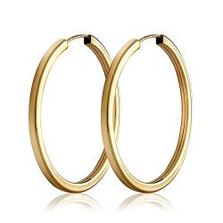 NKlaus Paar 38mm Creolen 333 Gelbgold 8 Karat 2,5mm Gold Ohrringe Damen Ohrschmuck 1196 von NKlaus