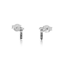 NKlaus Paar 8x3mm Schraube Ohrstecker Gothic 925 Sterling Silber Motiv Ohrring 4326 von NKlaus