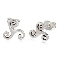 NKlaus Paar Ohrstecker Keltische Triskele 925 Silber 10mm Spirale des Lebens Ohrringe 12925 von NKlaus