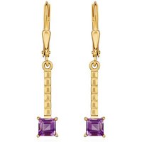 NKlaus Paar Ohrstecker Paar Ohrhänger 333 Gelbgold 8 Karat 17,5x4mm echt Amethyst Damen Goldo von NKlaus