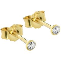 NKlaus Paar Ohrstecker Paar Ohrstecker Echt Gold 585er 2,5mm Cubic Zirkon (Paar) von NKlaus