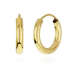 NKlaus Paar elegante Creolen 333 Gelbgold 8 Karat Goldohrringe 15mm flexibler Verschluss Unisex - Ohrschmuck 1849 von NKlaus