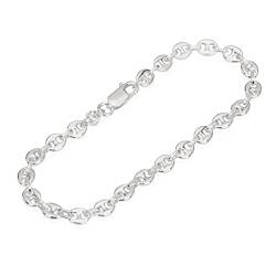 NKlaus Silber 18cm 925 Echtes Sterlingsilber Kette Kaffeebohne Damen Herren Armband 5,00mm 7gr 5448 von NKlaus