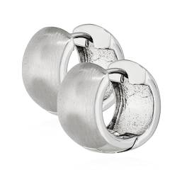 NKlaus Silber Paar 925 Sterlingsilber Klappcreolen Ohrringen 14,7mm matt anlaufgeschützt 4816 von NKlaus