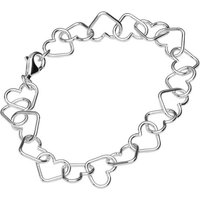 NKlaus Silberarmband Armband 925 Sterling Silber 19cm Herz Kette Damen (1 Stück), Made in Germany von NKlaus